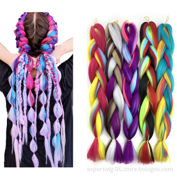 Wholesale Synthetic Crochet Hair Braiding Hair Extension for Jumbo Hair Braids Crochet Mix Colors